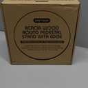 Demigo 10" Acacia Wood Round Tray - Decorative Plant Stand, Farmhouse Countertop Organizer, Multi-Purpose Display Pedestal, Riser Board for Soap, Perfume, Candles, Sponge, Bathroom, Kitchen (Brown)