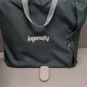 Ingenuity Stow & Go Compact Folding Baby Bouncer, Lightweight Portable Seat with Vibration, Green, Under 5 lbs