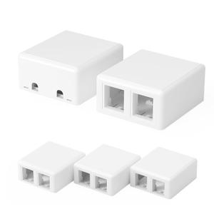VCELINK Keystone Jack Surface Mount Box 2-Port for UTP Cat6/Cat5e/Cat5 RJ45 Keystone Jacks, 5-Pack, White