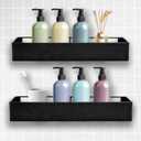 Premium Shower Caddy, 2 Pack Black, Rustproof Stainless Steel Shower Organizer and Storage, No Drill Shower Shelves with Quick Drainage and High Weight Capacity