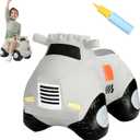 INPANY Kids Car Bouncy Hopper Toys, Toddlers Ride on Car, Inflatable Hopping Toys, Bouncing Buddies, Rubber Bouncer, Outdoor Indoor Birthday Gifts Toy for 2 3 4 Yr Girl Boy, Grey