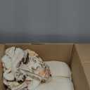 Floral Print Sherpa Comforter Set - King Size 3 Pieces Elegant Flowers Botanical Bedding Set Warm Cozy Beige 1 Quilt with 2 Pillowcases, 104x90 in