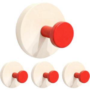 WSHSTS 2026 New Adhesive Wall Towel Hooks with Dual-Lock Design, Colorful Heavy Duty Sticky Holder Waterproof Shower Hooks Hanging Coat, Clothes, Closet Hook Wall Mount for Bathroom Kitchen