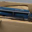 Medline Durable Folding Steel Transport Wheelchair with 12-Inch Wheels, 19-Inch Seat Width, Gray Frame, Microban, Teal Upholstery