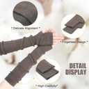 Winter Fingerless Long Gloves for Women Cashmere Blended Knitted Arm Warmers Super Soft Black Arm Sleeves