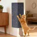 Wall Mounted Corner Cat Scratcher - Double Sided Carpet Scratching Pad & Cat Scratching Post with 6 Strong Adhesives - Protect Walls & Furniture for Indoor Cats, 23.62"L x 11.81"W x 0.3"H