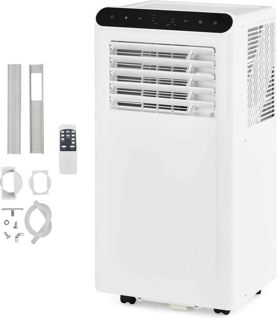 Garvee 8000 BTU Portable Air Conditioner, for Rooms Up to 300 Sq.Ft. 4 Modes Remote Control Quiet AC, Dehumidifier, Fan Includes Window Installation Kit, 24-h Timer, Sleep Mode Energy Star Certified