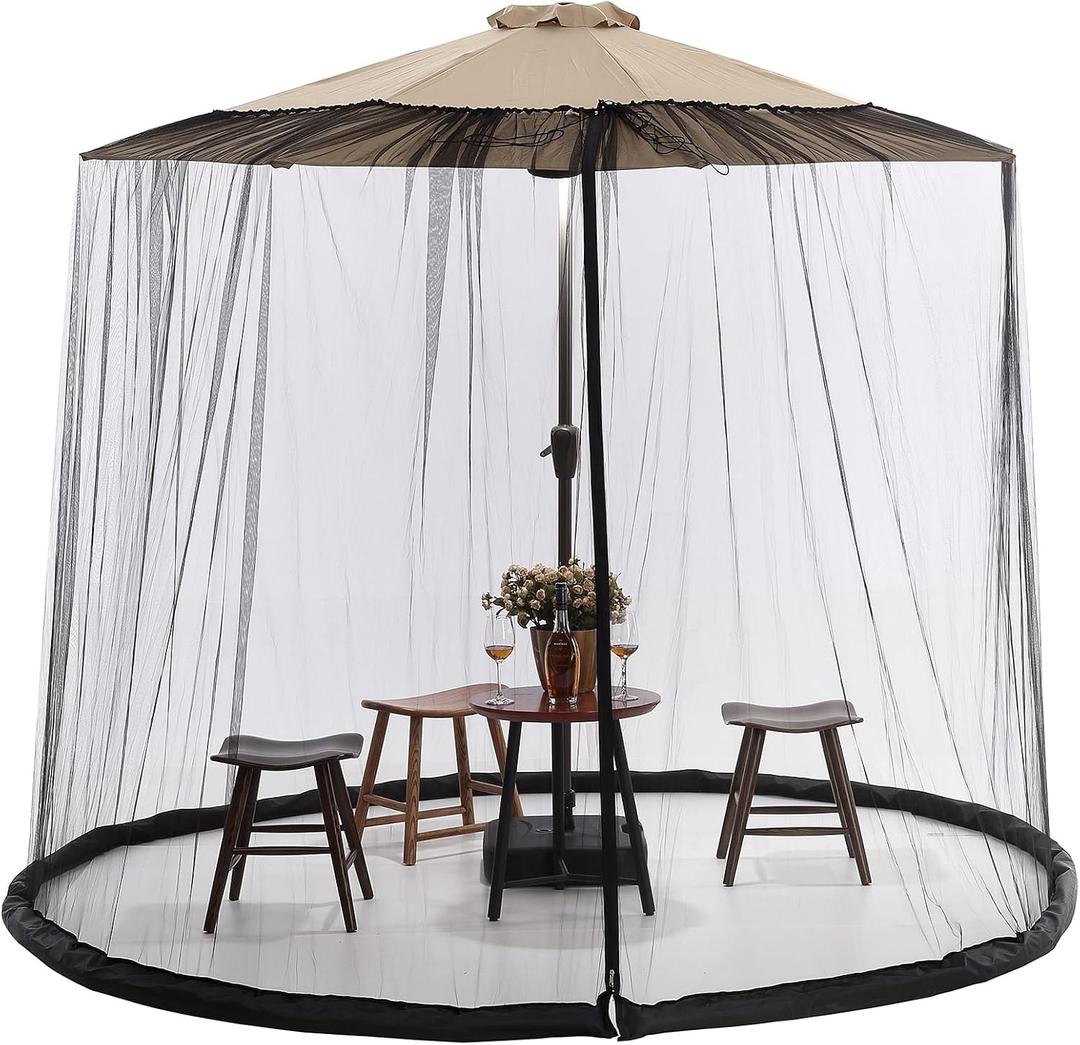 10FT Mosquito Net for Patio Umbrella Outdoors Screen Polyester Hanging Tent Mosquito Net Only (10FT)