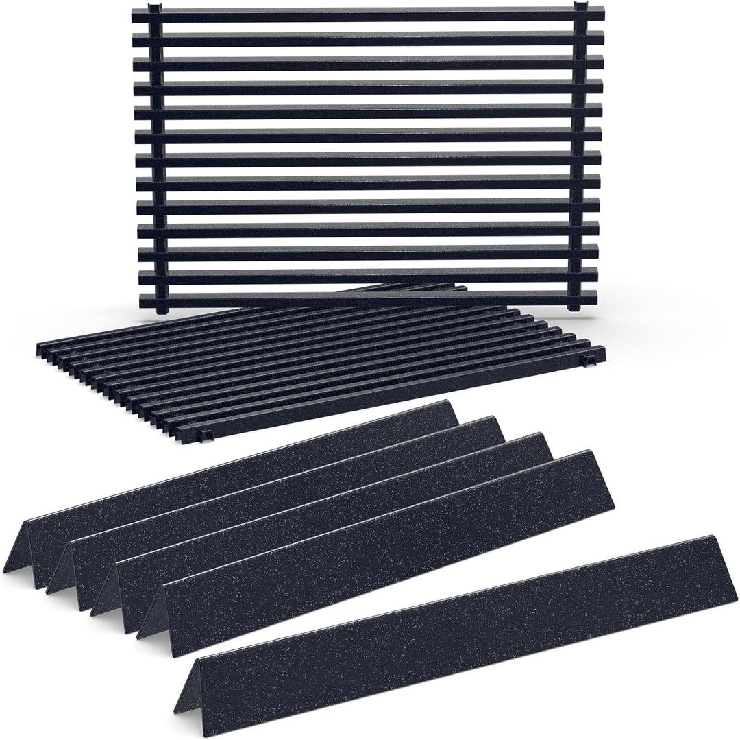 QuliMetal 22.5" Flavorizer Bars & 17.5" Grill Grates for Weber Spirit 300 Series and GS4 Spirit II 300 Series(Side Knobs),Spirit 700,Genesis Silver Gold Platinum B/C Replacement, Weber 900, 7537 7525