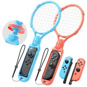 [ / ]Tennis Rackets for Nintendo Switch 2 Joy-Con(2025), MENEEA 2 Pack Game Accessories for Mario Tennis Aces,Handle Grip Holder for Switch 2/Switch 1 Controller Suport Other Tennis Game for NS2 (Blue/Orange)