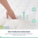 King Mattress Pad Cotton Mattress Pad Cover Quilted Mattress Cover 18-22" Deep Pocket Mattress Protector King Size White Down Alternative Filling Noiseless & Breathable