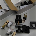 2 Pack Black Interior Door Knobs for Bathroom & Bedroom, Pismo Doorknob Turn Lock with Square Rosette, Heavy Duty Privacy Door Knob with Lock