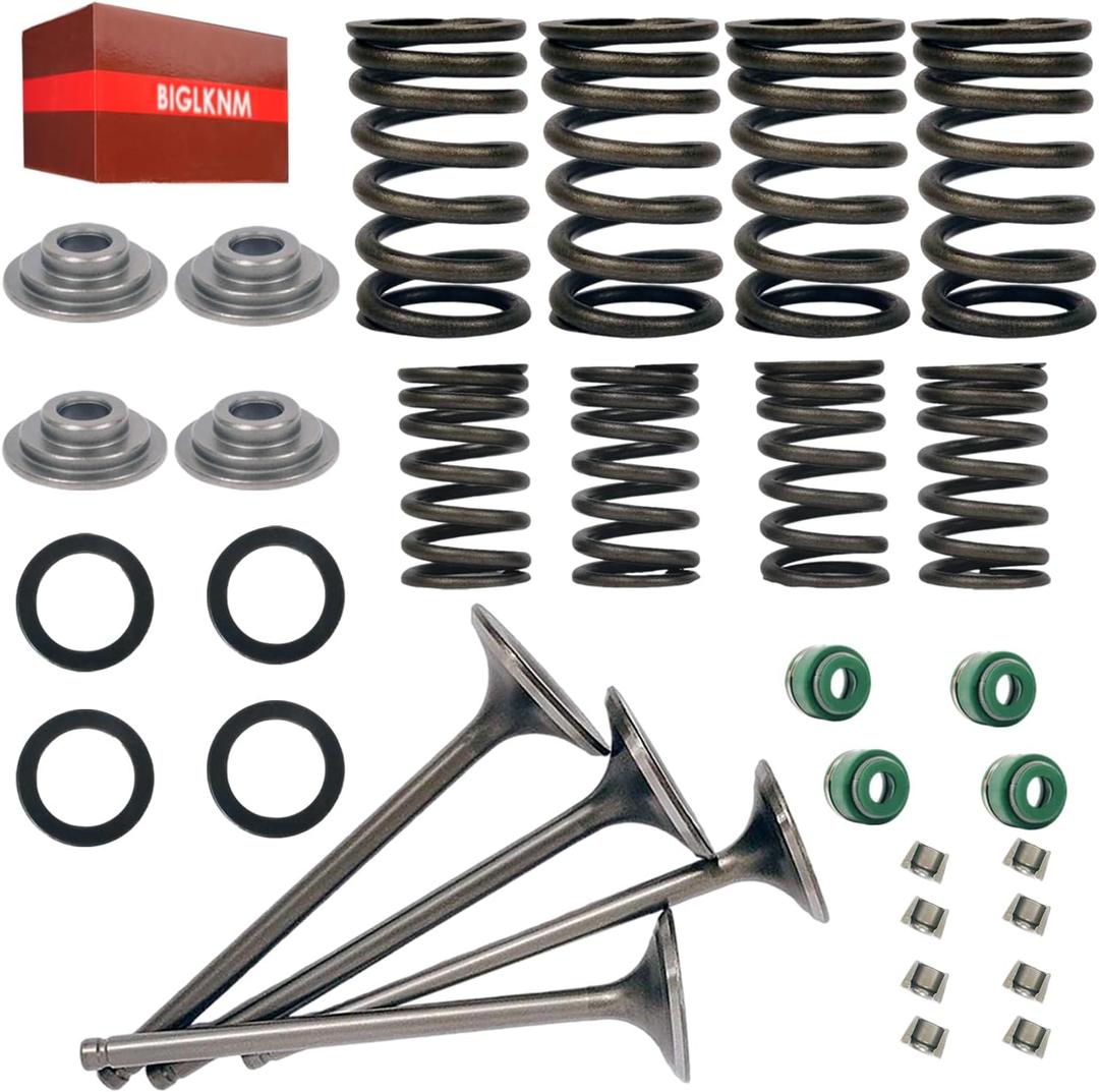Engine Intake & Exhaust Valve Kit & Heavy Duty Springs with Seal Compatible with Sportrax 400 TRX400EX TRX400X 2x4 Dirt Bike XR400R 1999-2008