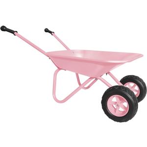 3T GROUP Girl Pink Wheelbarrow,Kids Gardening Tool Set,Children Toddler Metal Wheelbarrow Gift for Kids Outdoor Toys Wheel Barrel,Wheel Barrow All Seasons (Pink), 6.5*2.4