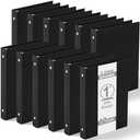 Henoyso 12 Pcs Plastic 1 Inch Mini 3 Ring Binders Fits 5.5" x 8.5" Paper, Holds(Capacity 200 Sheets), Flexible Three Round Rings Small Black A5 Binders Bulk for School, Office Use, Photo Album, Missing pcs