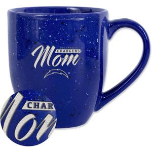 Rico Industries NFL Football Mom Red 16 oz Team Color Laser Engraved Speckled Ceramic Coffee Mug