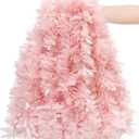 19.68 Feet Christmas Tinsel Garland, Pink Holiday Metallic Garland Decorations, Party Ceiling Hanging Foil Garland for All Season Indoor Outdoor Wedding Winter Wonderland Home Dcor