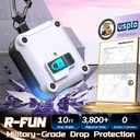 10 x R-fun for AirPods 3 Case Cover with Lock & Cleaning Kit, Keychain, Magnetic Lid, Compatible with AirPods 3rd Generation 2021 Protective Case, Support Wireless Charging, White