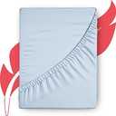Ashton Sheets Luxury Egyptian Cotton California King Fitted Sheet Only - 1000 Thread Count Cal King Sheets Deep Pocket Fitted, Soft Sateen Weave Bottom Sheet - Fits upto 18" Deep Mattress - Light Blue 72x84x+16