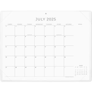 Cabbrix Simplified Desk Calendar 2025-2026 with Desktop Mat, Desk Pad Calendar Large 21" x 16-1/2" Covering July 2025 to June 2026, Monthly Desktop Calendar for Home School and Office (Beige)