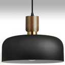 11.6" Modern Black Hanging Light,Large Pendant Light for Kitchen Island,Solid Wood with Hammered Shade,Adjustable Retro Dome Industrial Ceiling Lighting Fixture for Dining Room Hallway Entrance