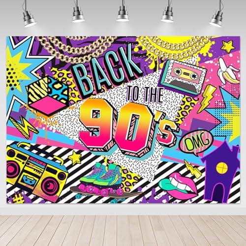 Mocsicka 7x5ft Back to The 90's Backdro 90s Theme Birthday Party Decorations Background House Party The 90's Hip Hop Sign Party Decorations 80's Party Supplies