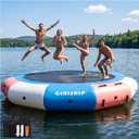 GIRISHIP Inflatable Water Trampoline for Lake, Floating Lake Trampoline for Adults, 8/ 10/ 12/ 15FT Heavy Duty Water Swim Platform for Lake Ocean with Ladder & Ropes (No Pump)