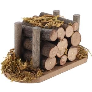 Hemoton Dollhouse Miniature Firewood Pile Lawn Fireplace Model Wood Logs 1:12 Winter Fairy Garden Figurines Micro Landscape Decoration for Craft Dollhouse Accessories