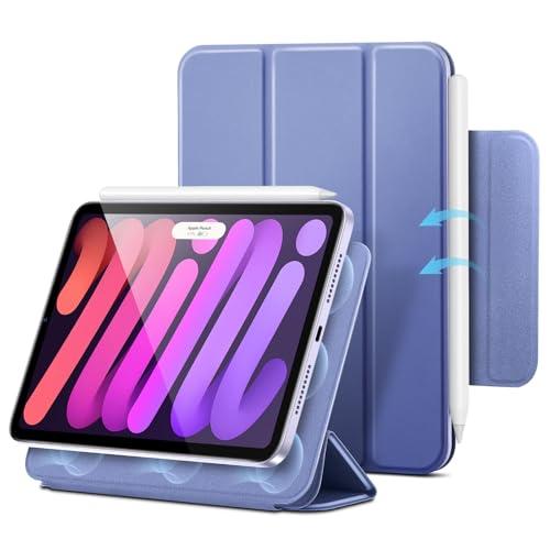 ESR for iPad Mini 7 A17 Pro Case, iPad Mini 7th/6th Generation Case (2024/2021), Slim Trifold Two-Way Stand, Powerful Magnetic Attachment, Durable Protection, Supports Pencil Pro&Pencil(USB-C), Purple
