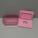 Wipes Dispenser, One-Handed Operation Wipe Holder for Baby & Adult, Seal-Designed Wipes Container for Bathroom Keep Diaper Wipes Fresh (Pink)