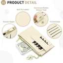 Credit Card Slim Wallet for Women and Men, PU Leather Card Holder with KeyChain Ring - 14 Slots & 1 ID Window & 1 Zipper Pocket, Beige