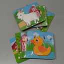 Zomiboo Wooden Puzzles for Toddlers 1-3 Farm Wooden Animal Puzzles for Toddlers 2-4 Boys Girls Kids 8 Pcs Farm Wood Chunky Animals Puzzle Educational Learning Montessori Toy Age 1-3 2-4 Back to School