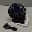 Gaiatop Portable Clip on Fan Battery Operated, Small Powerful 3 Speed Quiet 360° Rotate, USB Rechargeable Mini Personal Cooling Fan for Desk Table Home Office Stroller Camping Women Gifts Black Blue