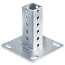 Square Sign Post Anchor Base for 1-1/2" x 1-1/2" Sign Post, Surface Mount Flange Base, 1 Pack