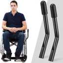 Tandefio 2 Pcs Wheelchair Brake Extenders Wheelchair Brake Handle Extensions for Transport Chair Reclining Braking Parts Adults and Seniors with Limited Mobility New Wheel Chair Users(Black,6 Inch)