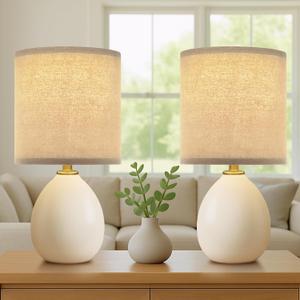 Mushroom Lamp Table Lamp for Bedroom,Desk Bedside Small Lamps for Living Room Night Stands,Mushroom Decor Cute Mini Modern Mid Century Lamps,Unique Aesthetic Home Living Room Decor (Cream)