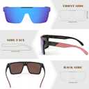 FEISEDY Polarized Sunglasses for Men, Oversized Square Flat Mirrored Z87 Lens, Fishing Driving Golf Outdoors Coastal B2990