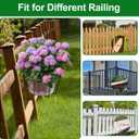 Adjustable Hanging Railing Planter, 3 Pack Fit 1.5 to 4.5 Inches Railing, Weather-Resistant Metal Balcony Rail Planters, Work for Outdoor Fence Deck Garden Patio Halloween Christmas Decor