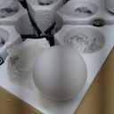 Sputnik Semi Flush Mount Ceiling Light, 6 Globe Lights Sputnik Ceiling Light Fixture, Milk Glass Globe Chandelier for Dining Room, Black Mid Century Modern Chandelier for Living Room, Hallway