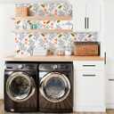 4 x Jeweluck Floral Wallpaper Peel and Stick Wallpaper Floral Contact Paper 17.7inch196.8inch Flower Bird Removable Wallpaper Peel and Stick Vintage Floral Wall Paper for Cabinets Decorative Vinyl