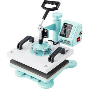 Heat Press, 12" x 10" Heat Press Machine, 360° Swing Away T-Shirt Pressing Machine, Digital Precise Control, Fast and Even Heating, Heat Transfer Machine for T-Shirts/Pillows/Bags, Blue