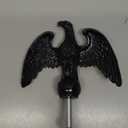 NQ Flag Pole Eagle Topper Ornament, Aluminum Alloy Eagle Finial for 20'/25'/30' Telescopic/Sectional FlagpoleBlack,7inch