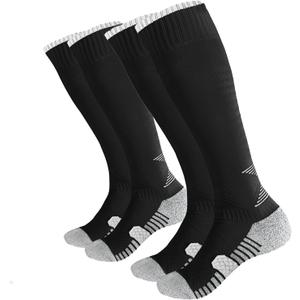 3 x YAGAXI Men's Baseball Soccer Softball Knee-High Socks - 2 Pairs Compression Multi-sport Tube Athletic Socks for Youth & Adult (Black, M)