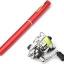 Lixada Fishing Rod Reel Combo Mini Pen Fishing Pole Kit Telescopic Fishing Rod Spinning Reel Combo Kit (1.6 m, Red)