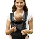 GROWNSY Baby Carrier, All Season Design with Adjustable Mesh Panel, Ergonomic Infant Carrier Wraps with Lower & Upper Buckle, Newborn to Toddler (7-44lbs), Baby Carriers, Hands-Free Parenting, Black
