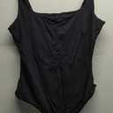 MISSJOY Women's Square Neck Sleeveless Slimming Going Out Tank Tops Bodysuits Clubwear (X-Large, 1-black)