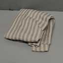 jinchan Striped Linen Kitchen Curtains 36 Inches Tier Curtains Farmhouse Modern Cafe Style Small Window Treatments Airy Light Filtering Rod Pocket for Living Room Bathroom 2 Panels Taupe Grey