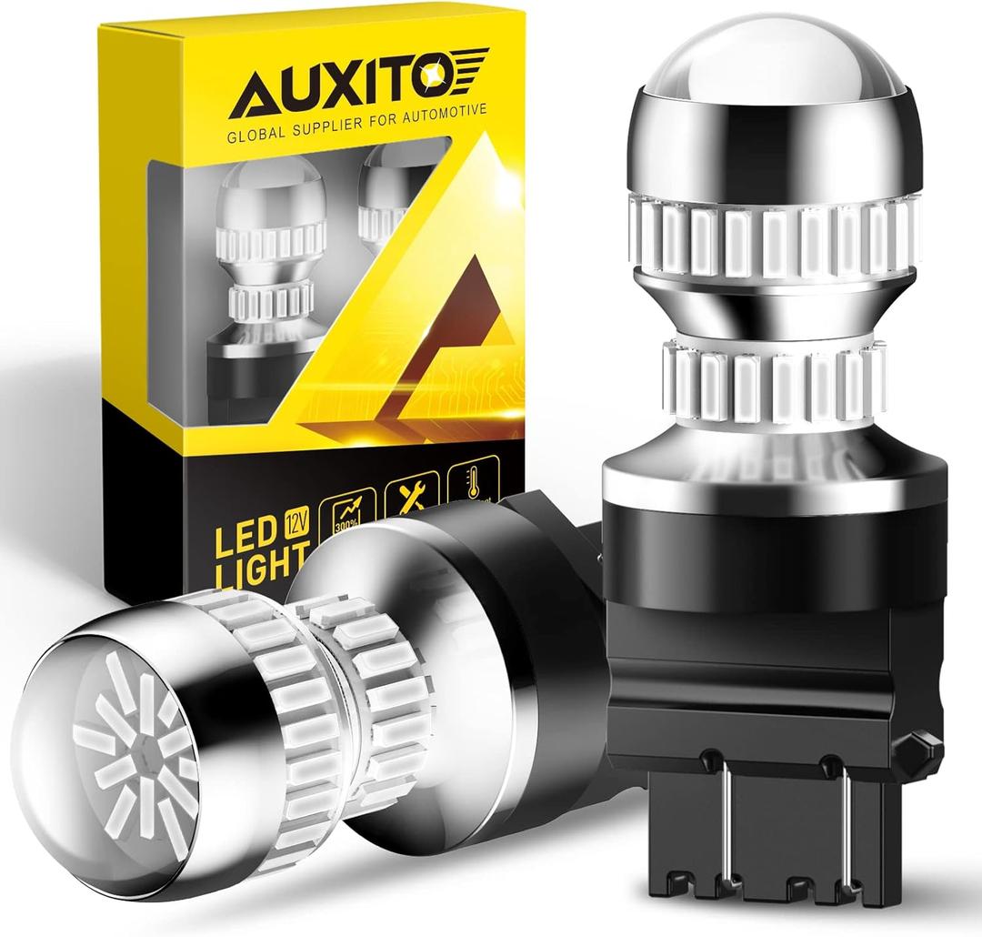 AUXITO LED Brake Tail Light Bulbs 3156 3157 LED Bulb Red Super Bright 3056 3057 3047 4057 Led Bulbs for Tail Stop Brake Signal Parking Lights, Brilliant Red