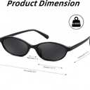 Tsctswk 2 Pack Retro Oval Sunglasses for Women,90s Chic Cat Eye Lightweight Trendy UV protection Sun Glasses for Womens (Black Frame/Grey Lens + Black Frame/Grey Lens)
