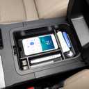 HGWEI Center Console Organizer Compatible with 2024-2026 Toyota Land Cruiser/Land Cruiser 1958 Interior Accessories, Middle Armrest Storage Box Insert Tray Coin Holder (Not Fit with Cool Box) Black